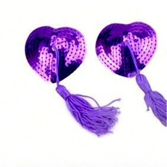 6 PC Purple Sequin Gloves and Accessories Set - Picture 5 of 10